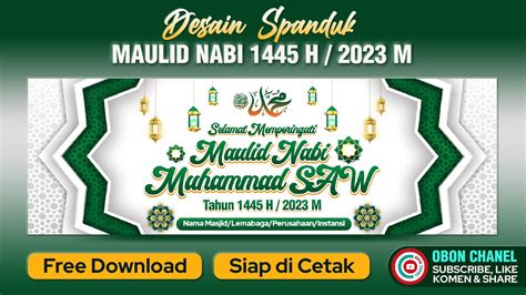 FREE DOWNLOAD SPANDUK MAULID NABI 1445 H / 2023 M - OBON CHANEL - YouTube