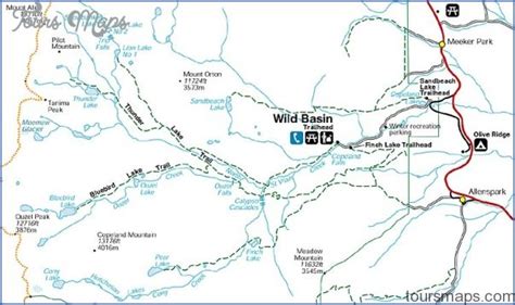 Estes Park Hiking Trails Map - ToursMaps.com