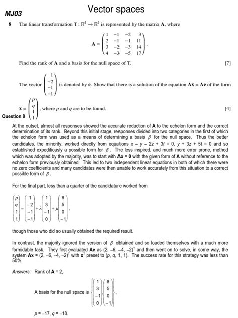 Vector Spaces | Basis (Linear Algebra) | Matrix (Mathematics)