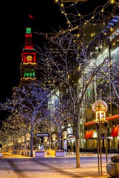 Denver's 16th Street Mall During Holidays Photograph by Teri Virbickis