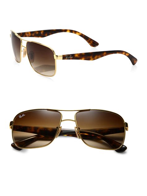 Lyst - Ray-Ban 59mm Square Aviator Sunglasses in Brown for Men