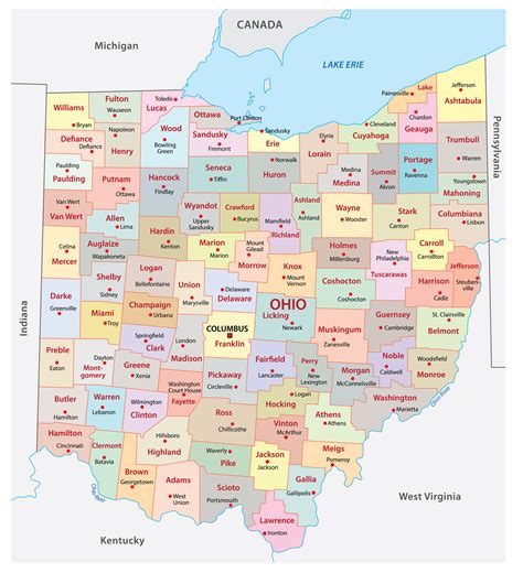 Printable Map Of Ohio Counties