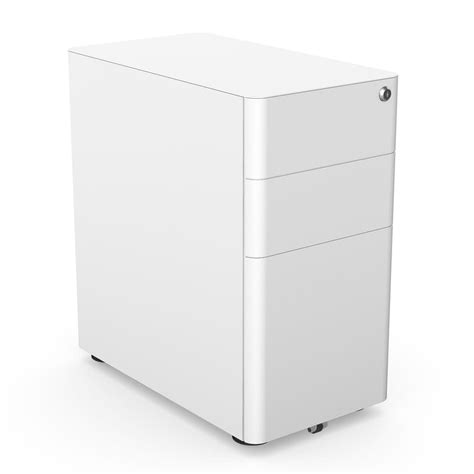 White Slim Under Desk Drawers | Ergo Outlet