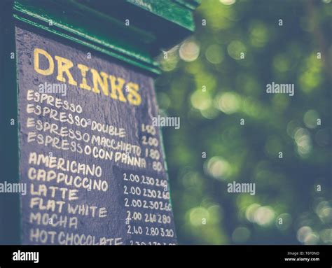 Coffee Kiosk Menu Stock Photo - Alamy