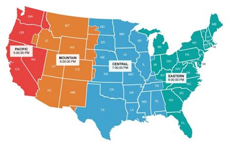 United States Time Zone Map [Live Time] | Time zone map, Us map, Time zones