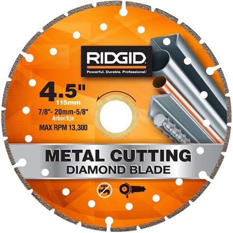 RIDGID Metal Cutting Diamond Blade 4.5 in. Saw Blades Angle Grinders ...