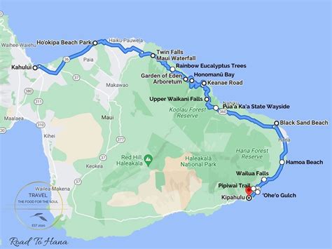 Road To Hana Map Of Sites