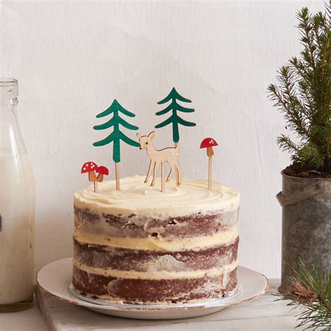 Woodland Christmas Cake Toppers By Berylune | notonthehighstreet.com