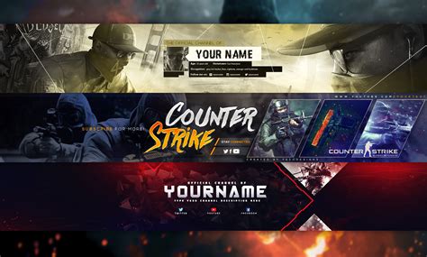 Gaming Banner Gaming Header Social Media Youtube Header banner Design ...