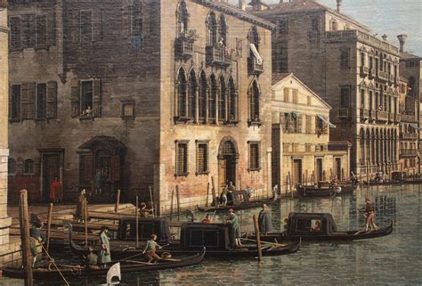 a painting of people on boats in the water near some buildings and ...