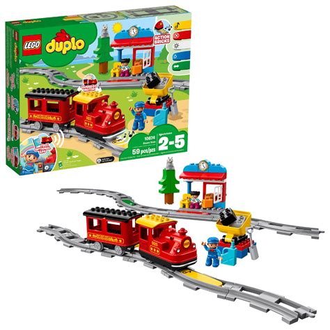 LEGO Duplo Town Steam Train & Building Set (59 Pieces) Stem Toy ...