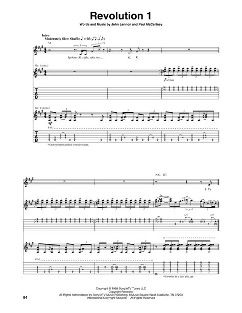 Revolution by The Beatles - Guitar Tab - Guitar Instructor