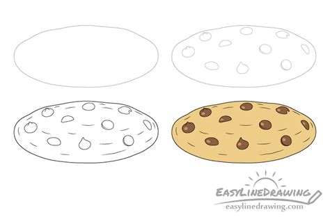 How to Draw a Cookie Step by Step - EasyLineDrawing