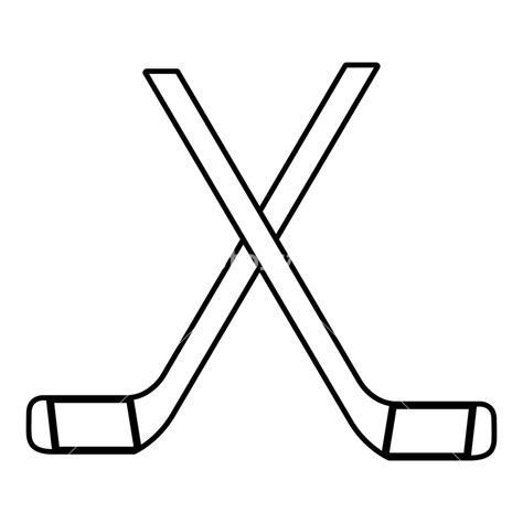 Crossed Hockey Sticks Vector at Vectorified.com | Collection of Crossed ...