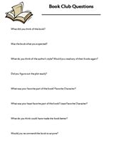 Free Printable Book Club Discussion Questions