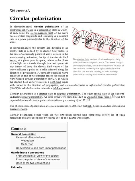 Circular Polarization | PDF | Polarization (Waves) | Optics