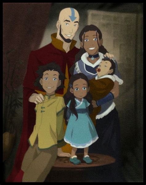 an animated family is posing for a photo