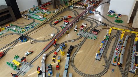 My biggest Lego train layout so far! : lego