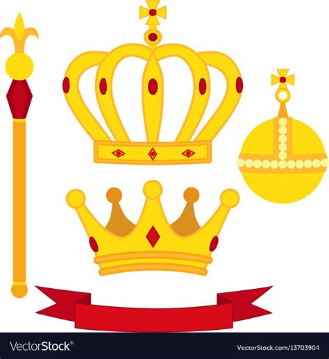 Heraldic symbols monarch set royal traditions Vector Image