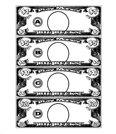 5 Dollar Play Money Template | Templates at allbusinesstemplates.com