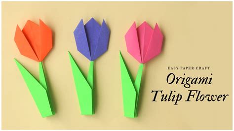 Origami Tulip Flower Tutorial Step by Step - YouTube