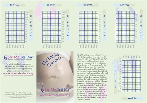 Baby Kick Count Printable Fetal Movement Counting Template Hong Kong ...