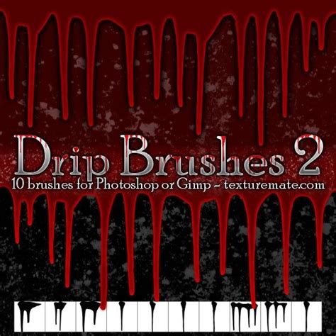 Drips 2 Brush Pack for Photoshop or Gimp | texturemate.com - Free ...