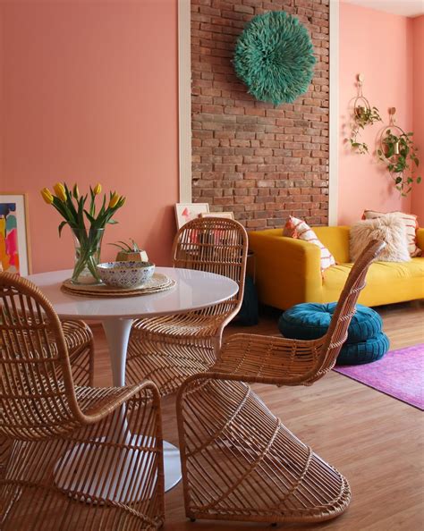 Brighten Up Your Living Room with A Warm Pink Hued Paint Color - TfDiaries