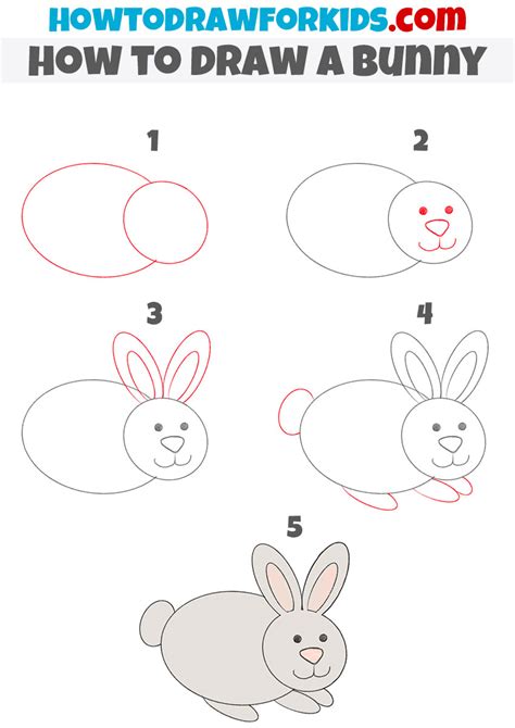 How to Draw a Bunny for Kindergarten - Easy Tutorial For Kids