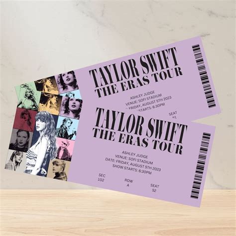 Taylor Swift Era's Tour 2023 Ticket Keepsake or Christmas - Etsy UK ...