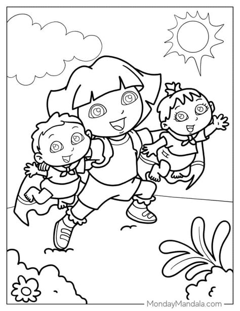 Baby Dora The Explorer Coloring Pages