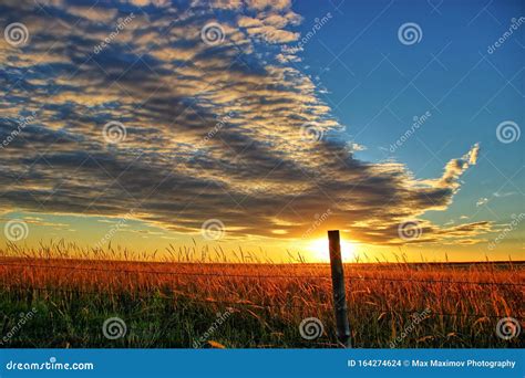 Ellis County, KS USA - a Spectacular Cloud Formation at Sunset Over ...