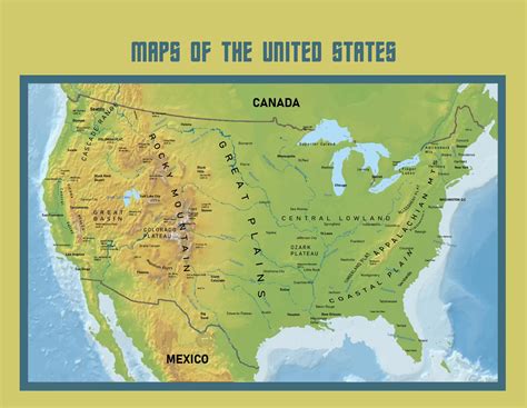 8 Best Images of Printable Physical Map Of Us - Us Physical Map United ...