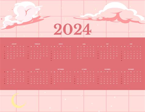 Calendar 2024 Cute - Rey Lenore