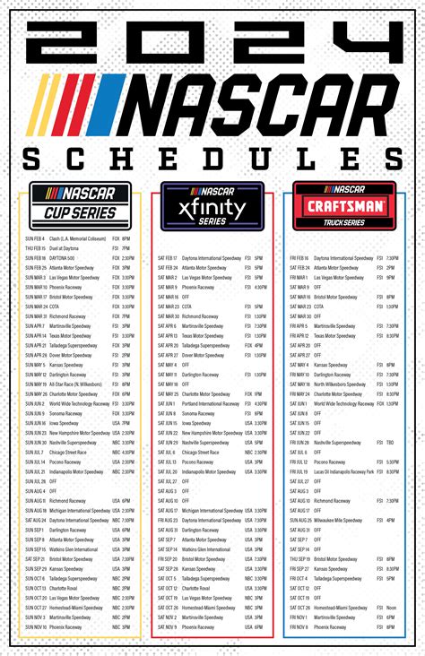 Nascar Schedule 2024 Pdf - Lela Shawna