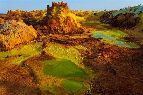 Dallol Landscape, Danakil Desert, Ethiopia Stock Photo - Image of ...