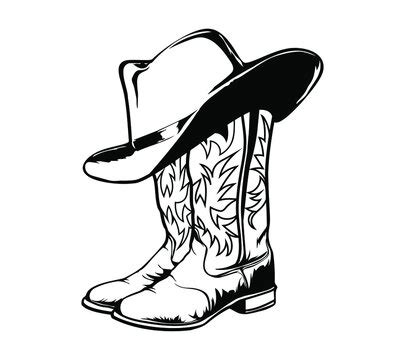 Cowboy Boot Outline Clip Art