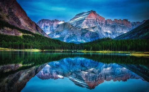 lake, Mountain, Forest, Reflection, Water, Sunrise, Morning, Summer ...