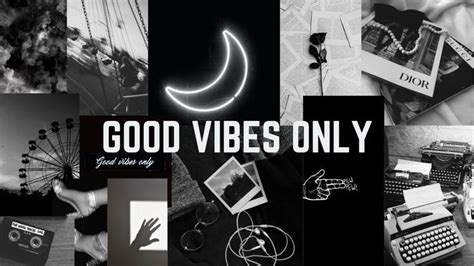 Superb Black Aesthetic Collage Wallpaper | Desktop wallpaper black ...