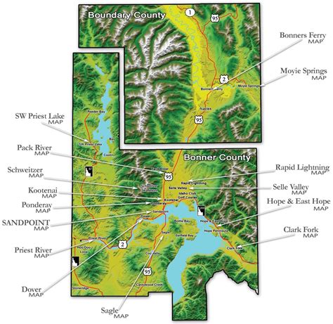 Maps of Sandpoint and Surrounding Areas