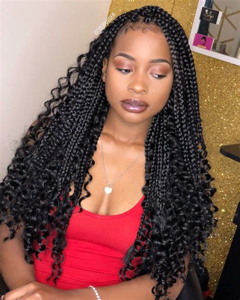 Black Braids and Curls Downdo | Box braids hairstyles for black women ...