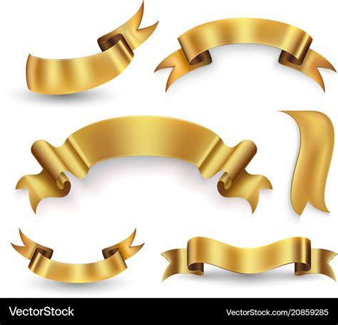 Gold ribbon Royalty Free Vector Image - VectorStock