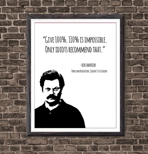 Ron Swanson Quote Poster Parks and Recreation Quote Print TV - Etsy