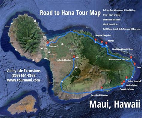 Road To Hana Map Best Stops