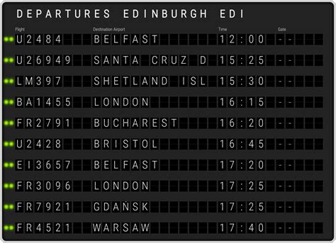 Edinburgh Airport Departures [EDI] Flight Schedules & departure