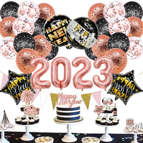 2023 Happy New Year Balloons New Year's Eve Decoration Balloons Banner ...