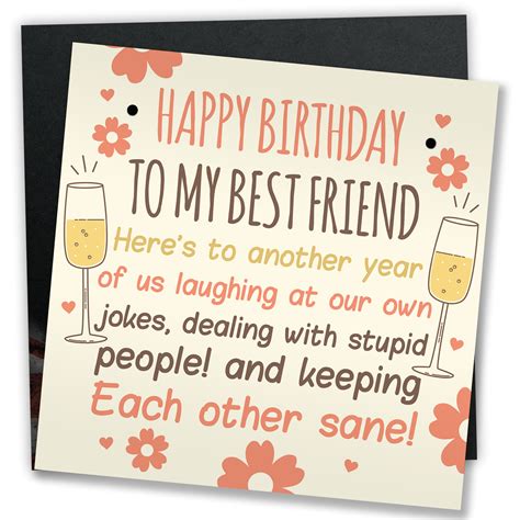 Funny Best Friend Birthday Card Friendship Gifts Sign Birthday Gifts ...