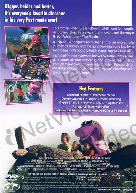 Barney's Great Adventure - The Movie on DVD Movie