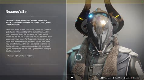 Nezarec's Sin Exotic helmet - Destiny 2 | Shacknews