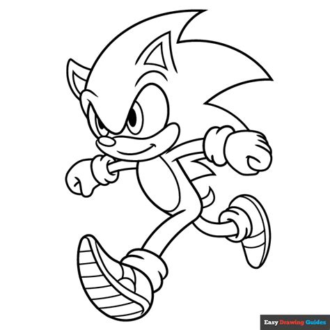 Sonic the Hedgehog Running Coloring Page | Easy Drawing Guides